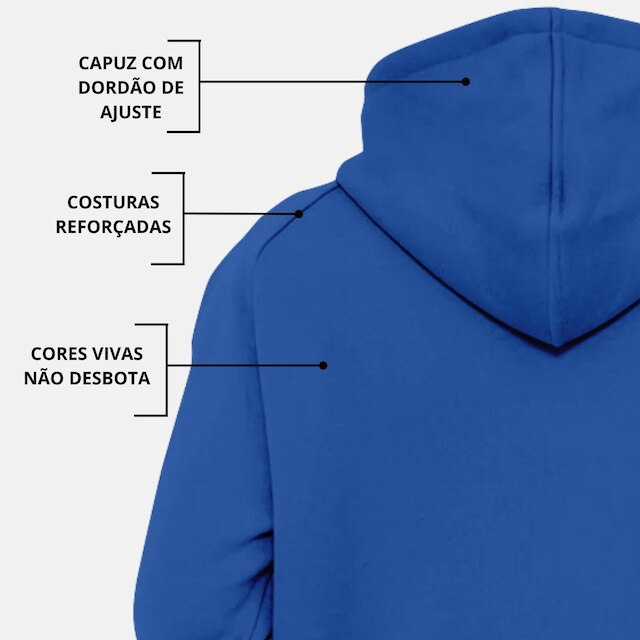 Blusa de Moletom Flanelada Canguru Com Capuz Laranja