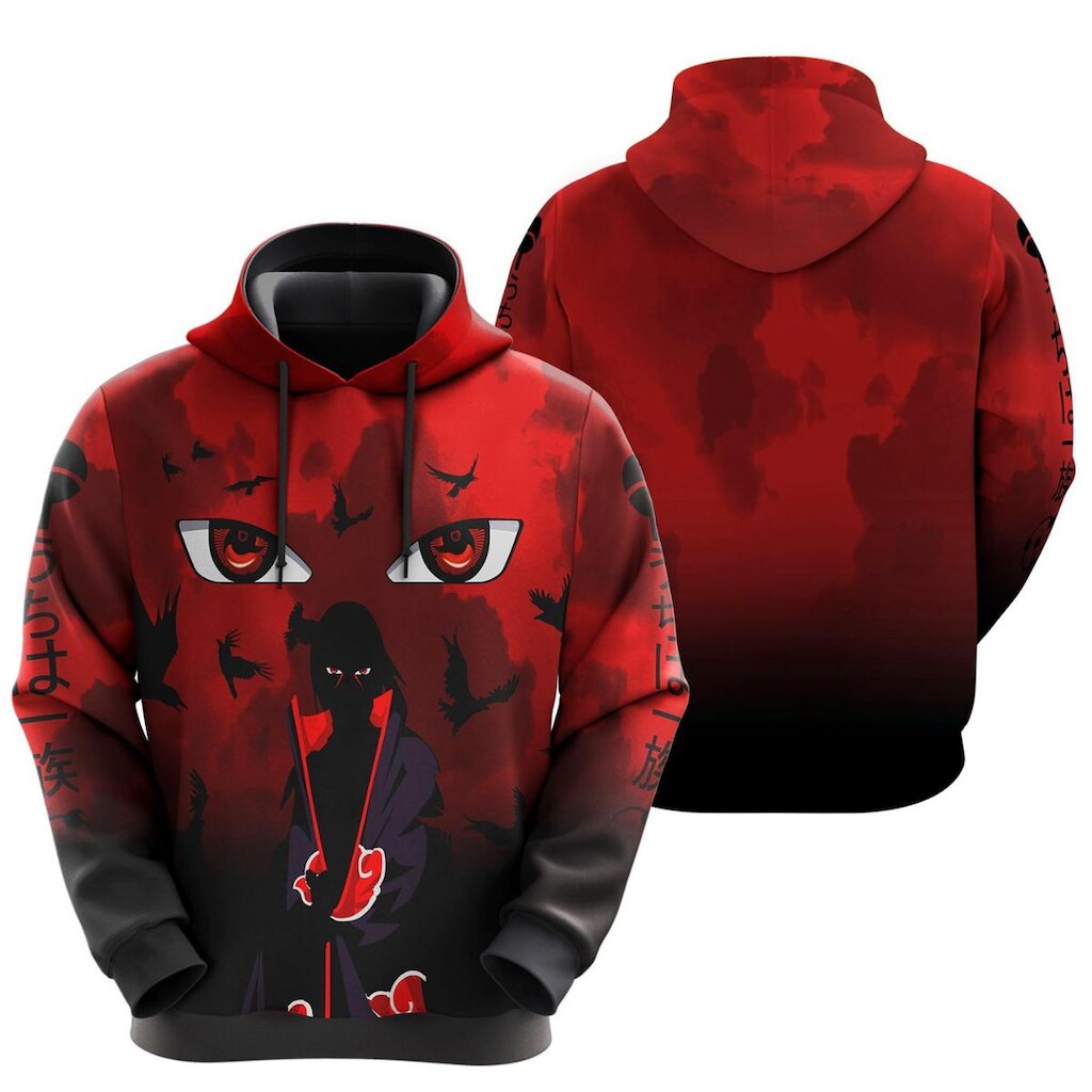 Blusa De Moletom Itachi Uchiha Akatsuki Nuvem Narutoo Anime