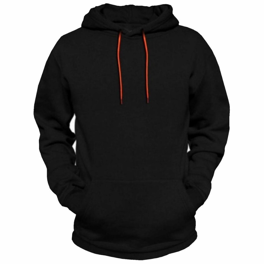 Blusa de Moletom Relaxado Canguru Com Capuz Fechado Siri 2 Masculina