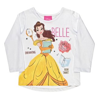 Blusa Infantil Disney By Kamylus Princesas Manga Longa Feminina