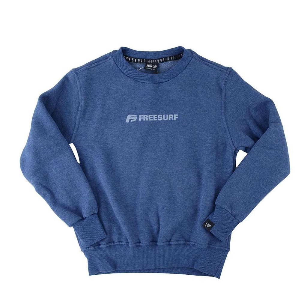 Blusa Infantil FreeSurf Moletom Waves Marinho Mescla - 13100