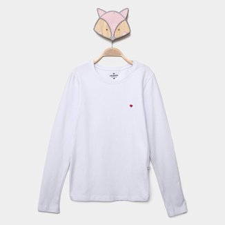 Blusa Infantil Hering Kids Básica Coração