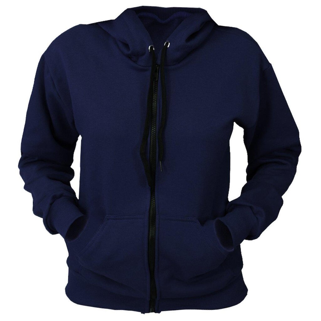 Blusa Moletom Com Ziper Infantil Juvenil Azul Marinho
