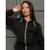 Blusa Moletom Feminino Moda Inverno Confortável Zíper Capuz - Preto