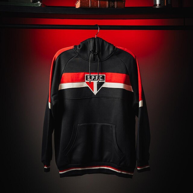 Blusão Moletom Retrô São Paulo Preto Masculino