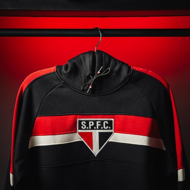 Blusão Moletom Retrô São Paulo Preto Masculino