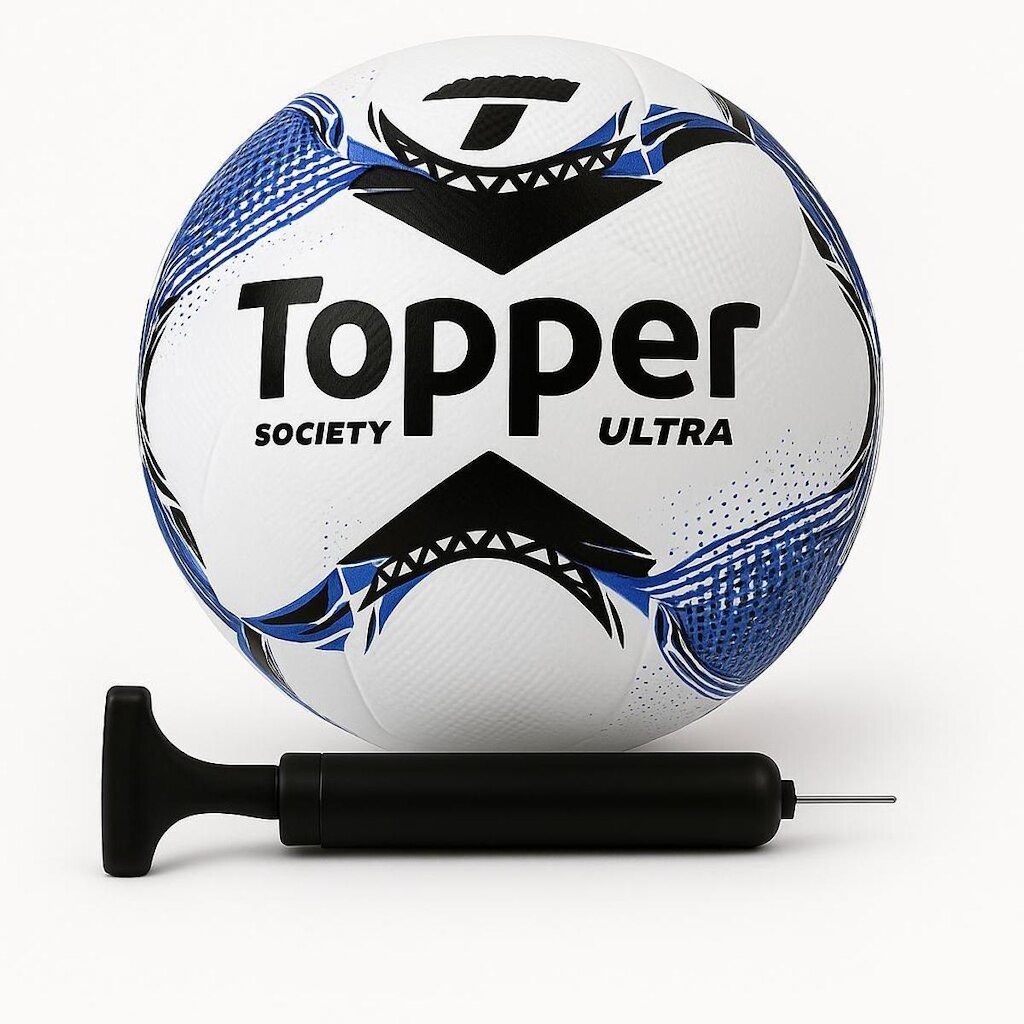Bola de Futebol Society Topper Ultra e Bomba