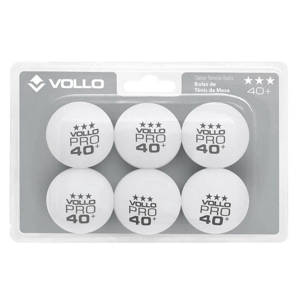 Bola De Tênis De Mesa 3 Estrelas Com 6 Unidades Vollo
