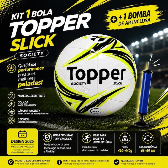 Bola Society Topper Slick Bomba De Ar