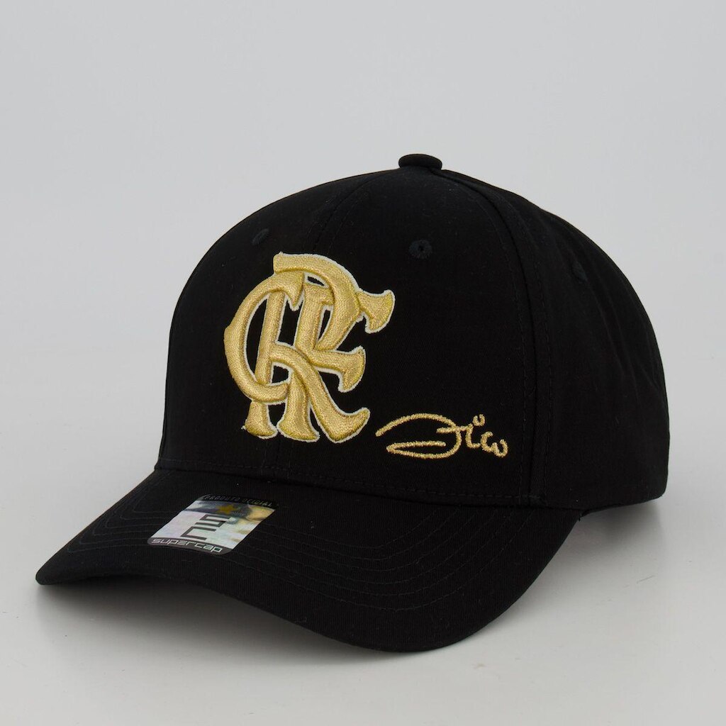Boné Flamengo Zico Preto e Dourado