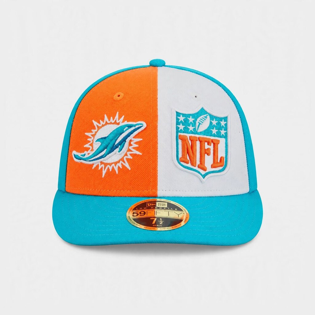 Boné New era Miami Dolphinssideli Aba Curva Fechado 59Fifty Fitted Low Profile 2023