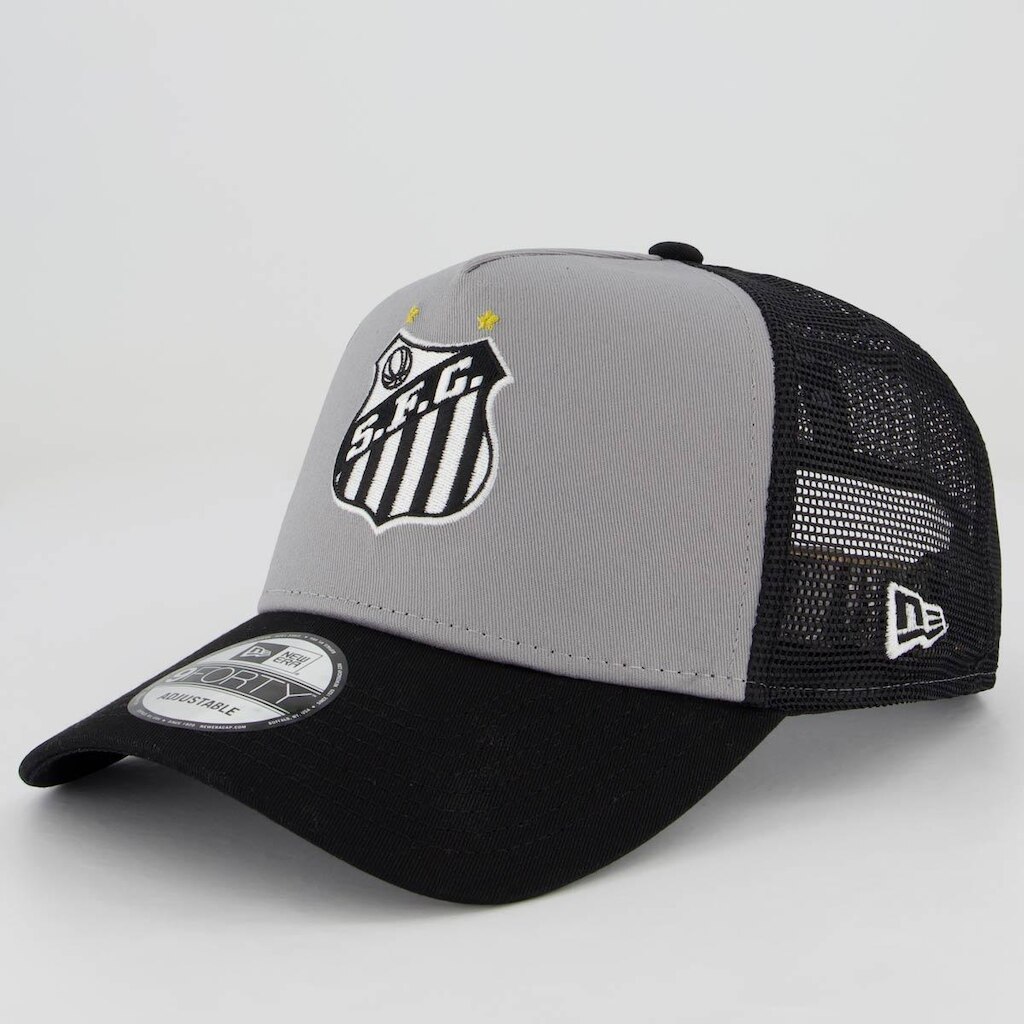Boné New Era Santos Trucker 940 Cinza