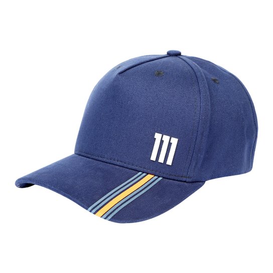 Boné RB111 Aba Curva Strapback Rubens Barrichello Round - Marinho