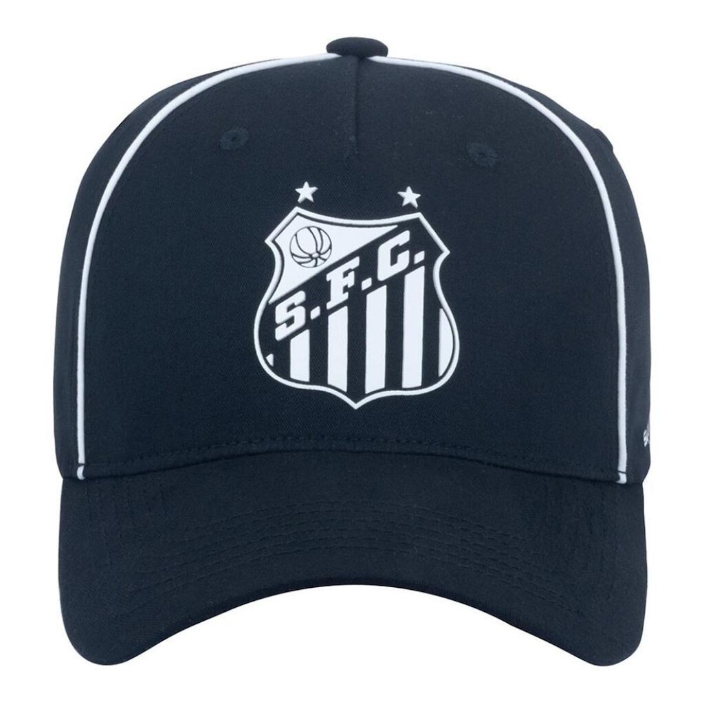 Boné Santos Silk Infantil Licenciado Sportcom  Preto Branco