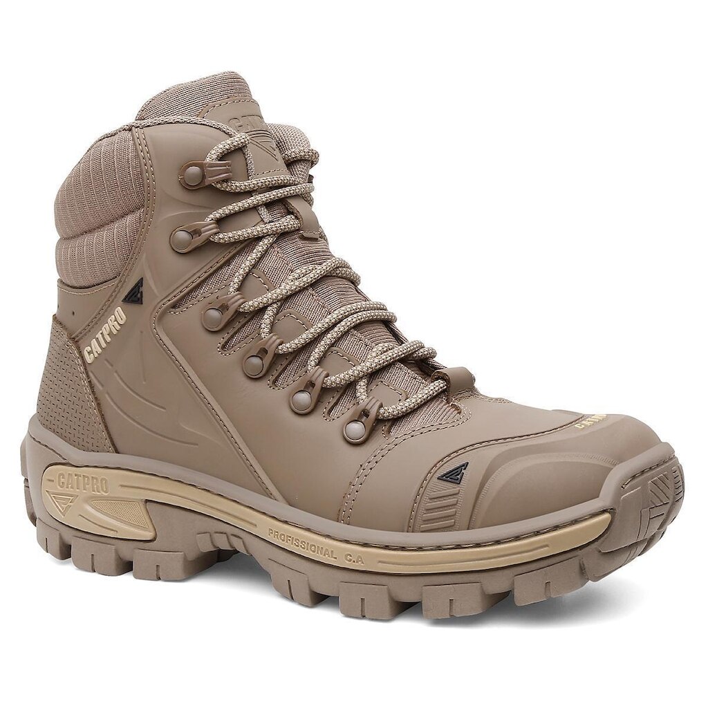 Bota Adventure Masculina Couro Bovino Premium Biqueira Reforçada CATPRO Coturno Solado Tratorado