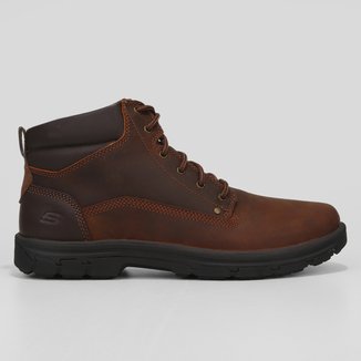 Bota Cano Curto Couro Skechers Segment Garnet Masculina