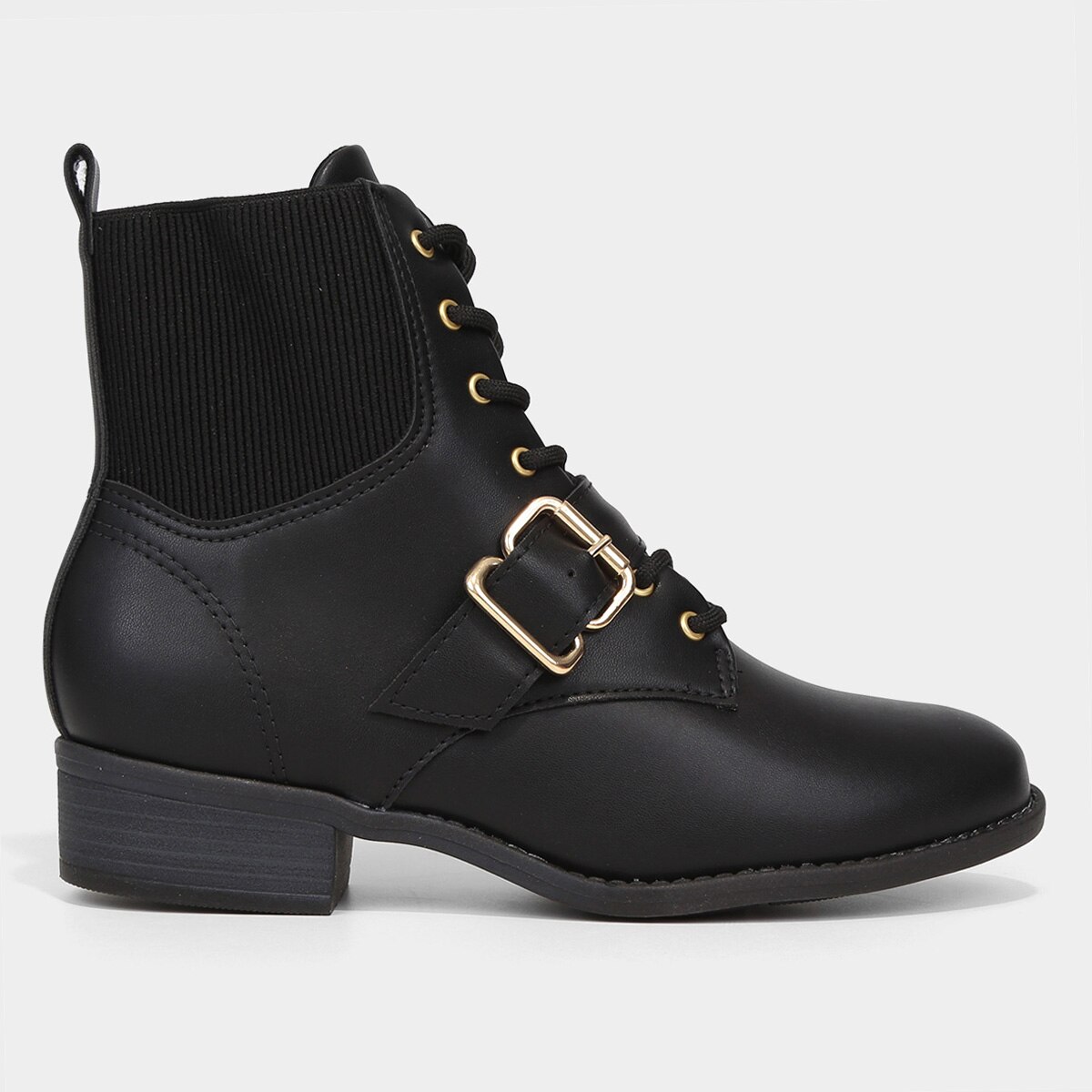 Bota Coturno Cano Curto Modare Fivela Feminina Menor preço em Bota Coturno Cano Curto Modare Fivela Feminina