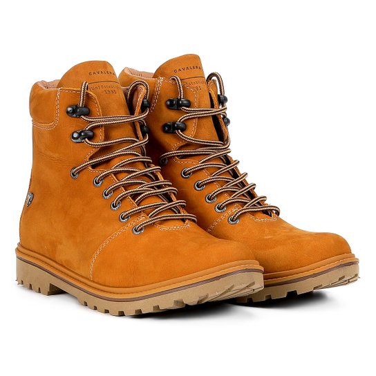 Bota Coturno Cavalera Carlos Nobuck Masculina - Laranja