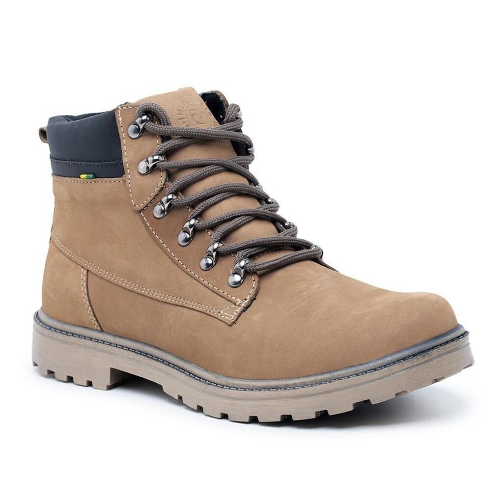 Bota Coturno Masculino Couro Cano Curto Cadarço Casual