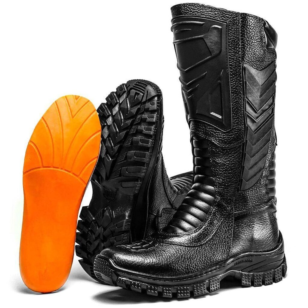Bota Coturno Militar Tático Cano Alto Masculino Couro Legitimo
