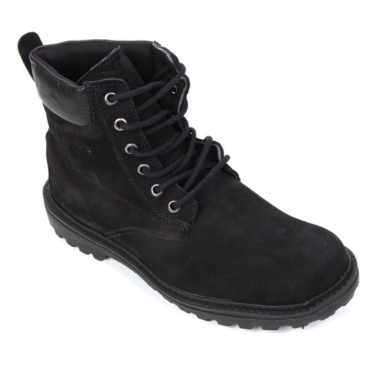 Bota Couro Adventure Saxxon Lisa Masculina - Preto Menor preço em Bota Couro Adventure Saxxon Lisa Masculina - Preto