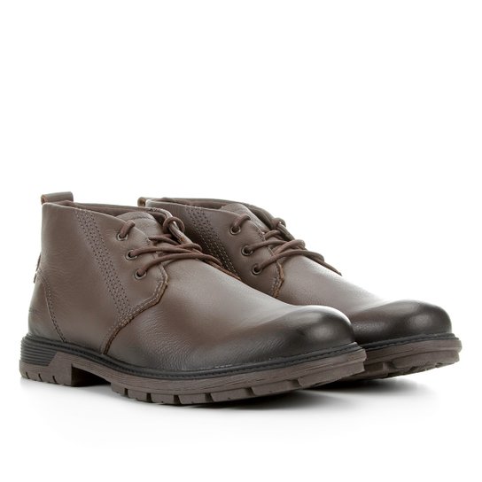 Bota Couro Coturno Kildare Hampton Cano Curto Masculina - Marrom