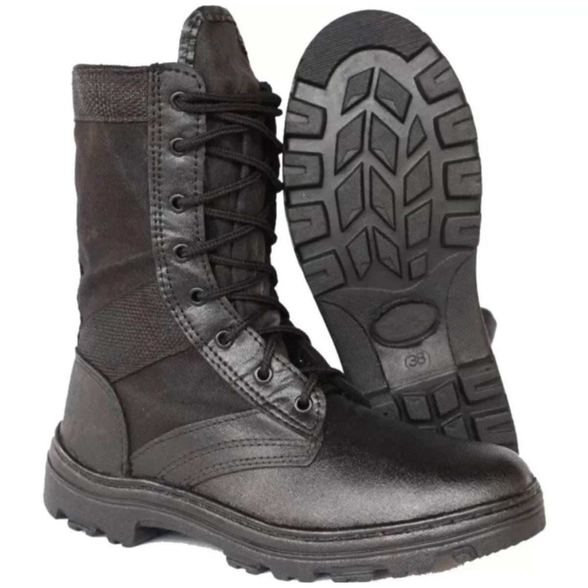 Bota Masculina Militar Motociclista Cano Longo De Couro Legitimo Com Ziper Ajustavel Menor preço em Bota Masculina Militar Motociclista Cano Longo De Couro Legitimo Com Ziper Ajustavel