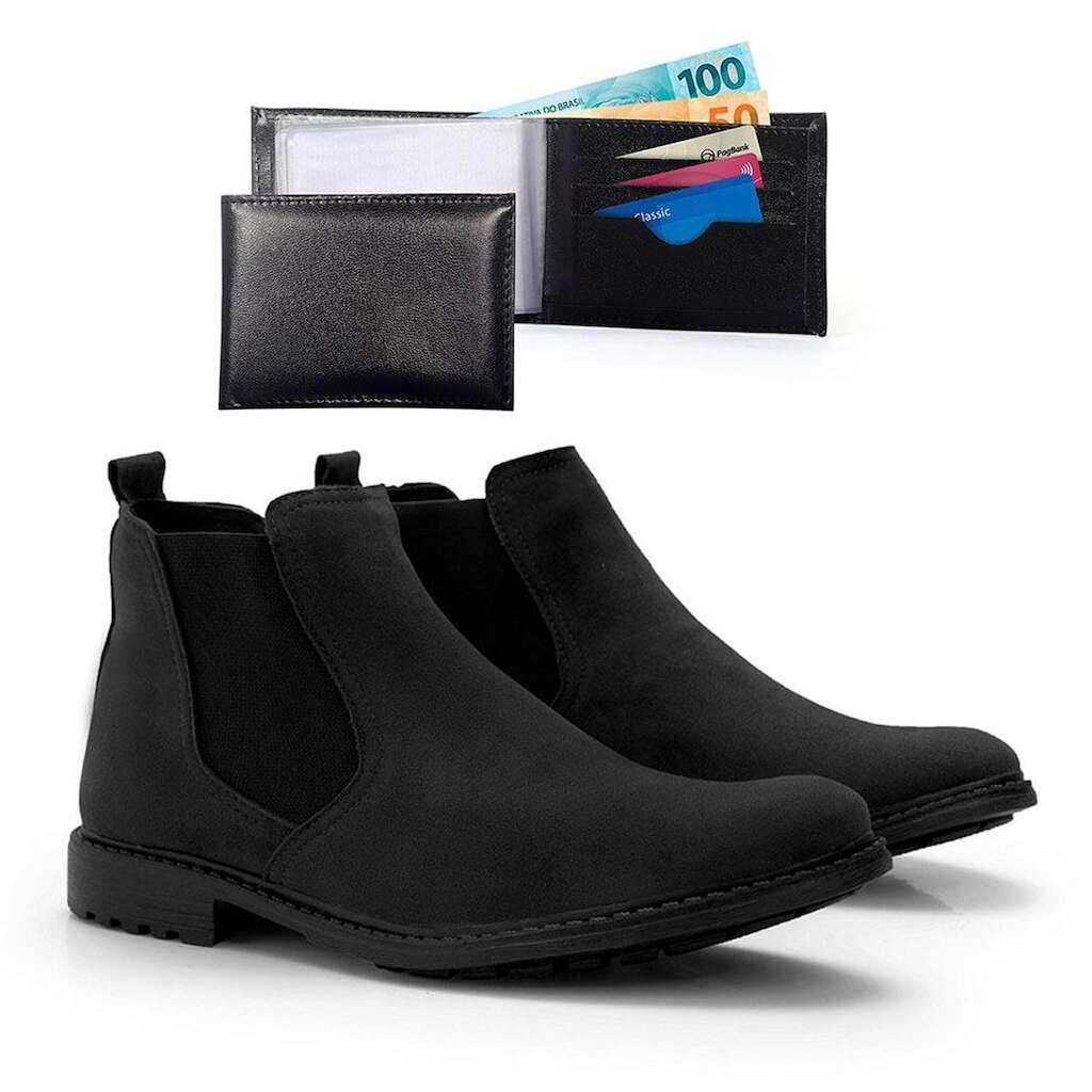 Bota Masculina Pórtice Conforto Resistente Dia a Dia Com Carteira Marrom