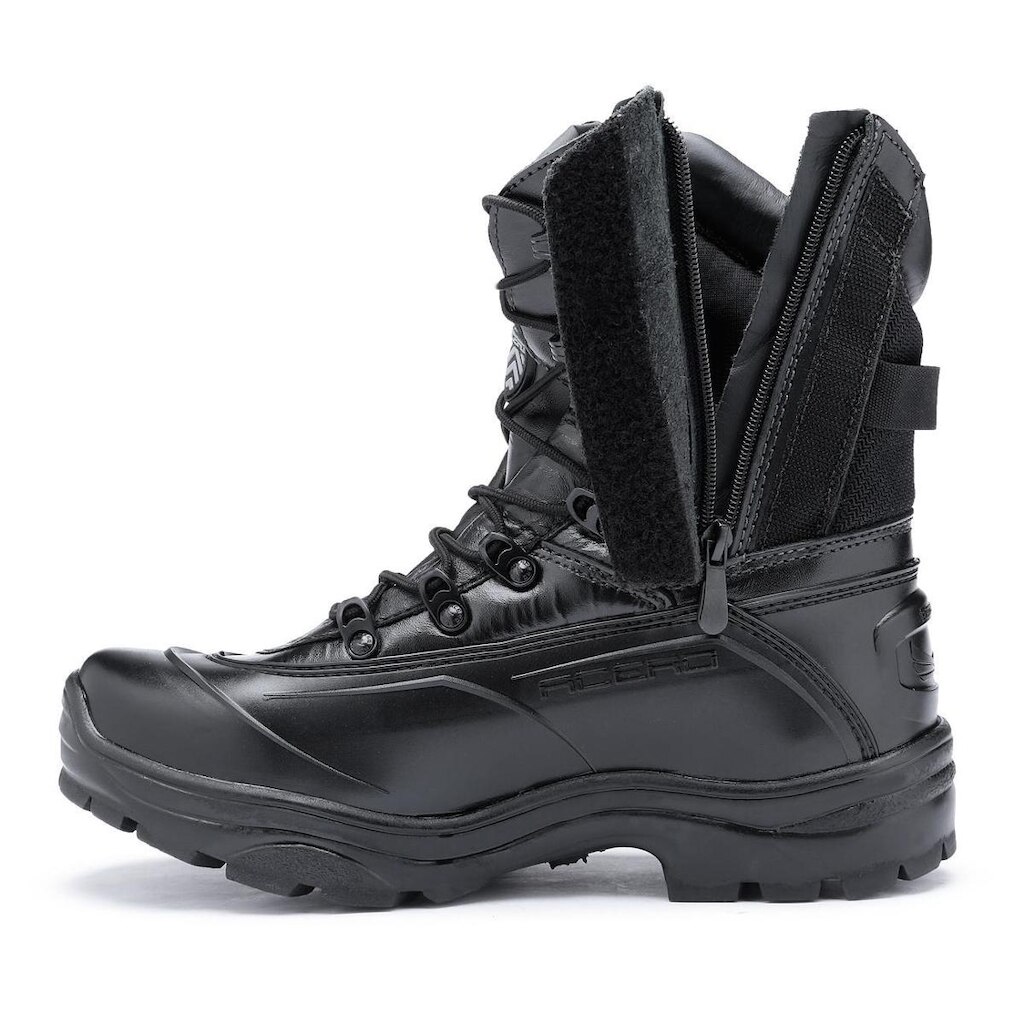 Bota Militar Acero Em Couro Legitimo Tiger Pró Com Ziper Lateral