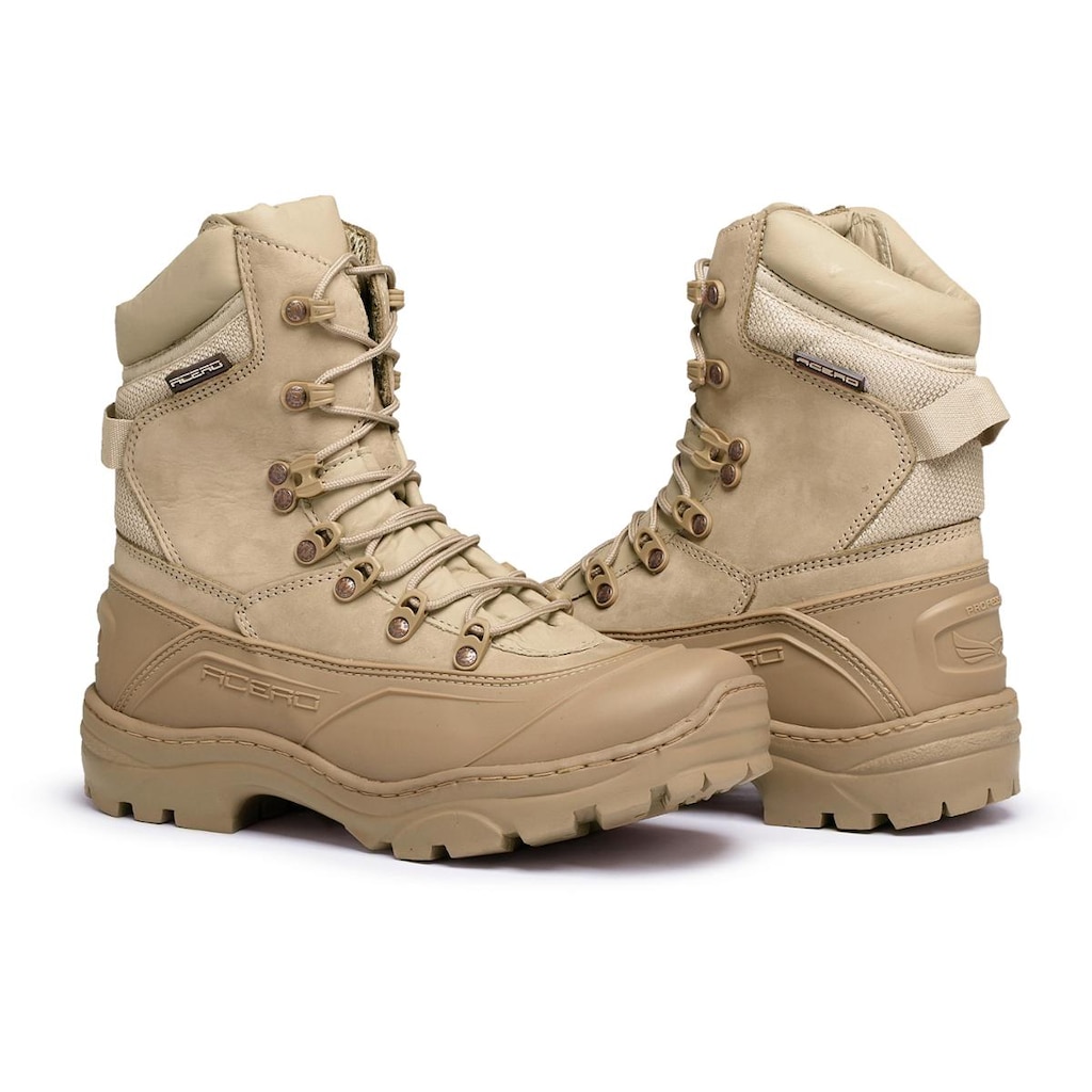 Bota Militar Acero Tiger Pró Em Couro Preto Masculina Areia