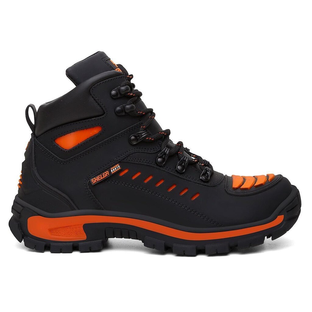 Bota Motoqueira Masculina Couro Premium Refletivos Bico PVC Passador de Marcha