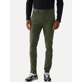 Calça Aramis Masculina Chino Color Basica Verde Militar