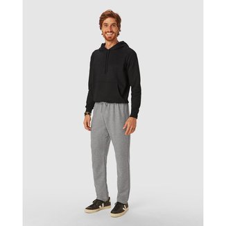 Calça Básica Masculina Em Moletom Sem Flanela Cinza - GG