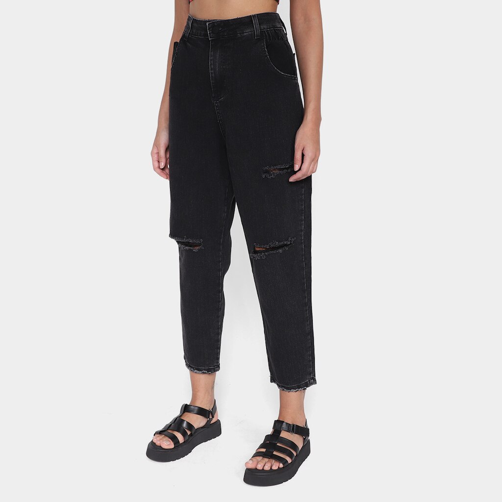 Calça Jeans Sawary Slouchy Elastano Feminina
