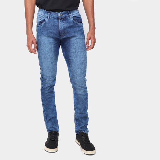 Calça Jeans Skinny Via Quatro Masculina - Azul Claro Menor preço em Calça Jeans Skinny Via Quatro Masculina - Azul Claro
