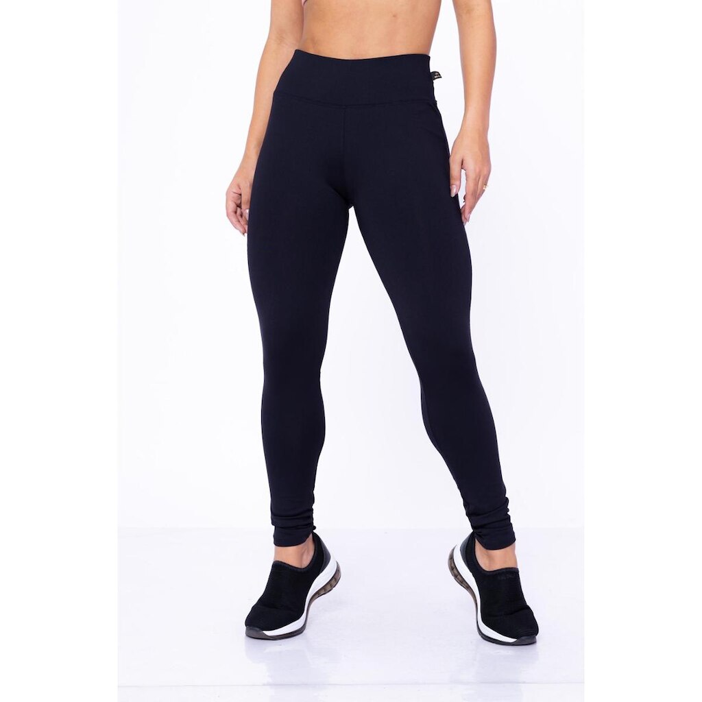 Calça Legging Feminina Poliamida Lisa Tecido Grosso Confortável WOLFOX