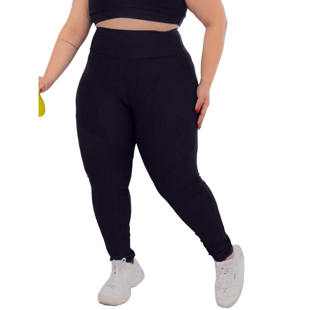 Calça Legging Plus Size G1 G2 G3 G4 Suplex Costura Reforçada Donna Martins
