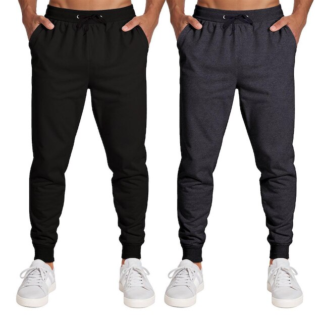 Calça Masculina Moletom Flanelada Slim Bolsos Algodão Kit 2