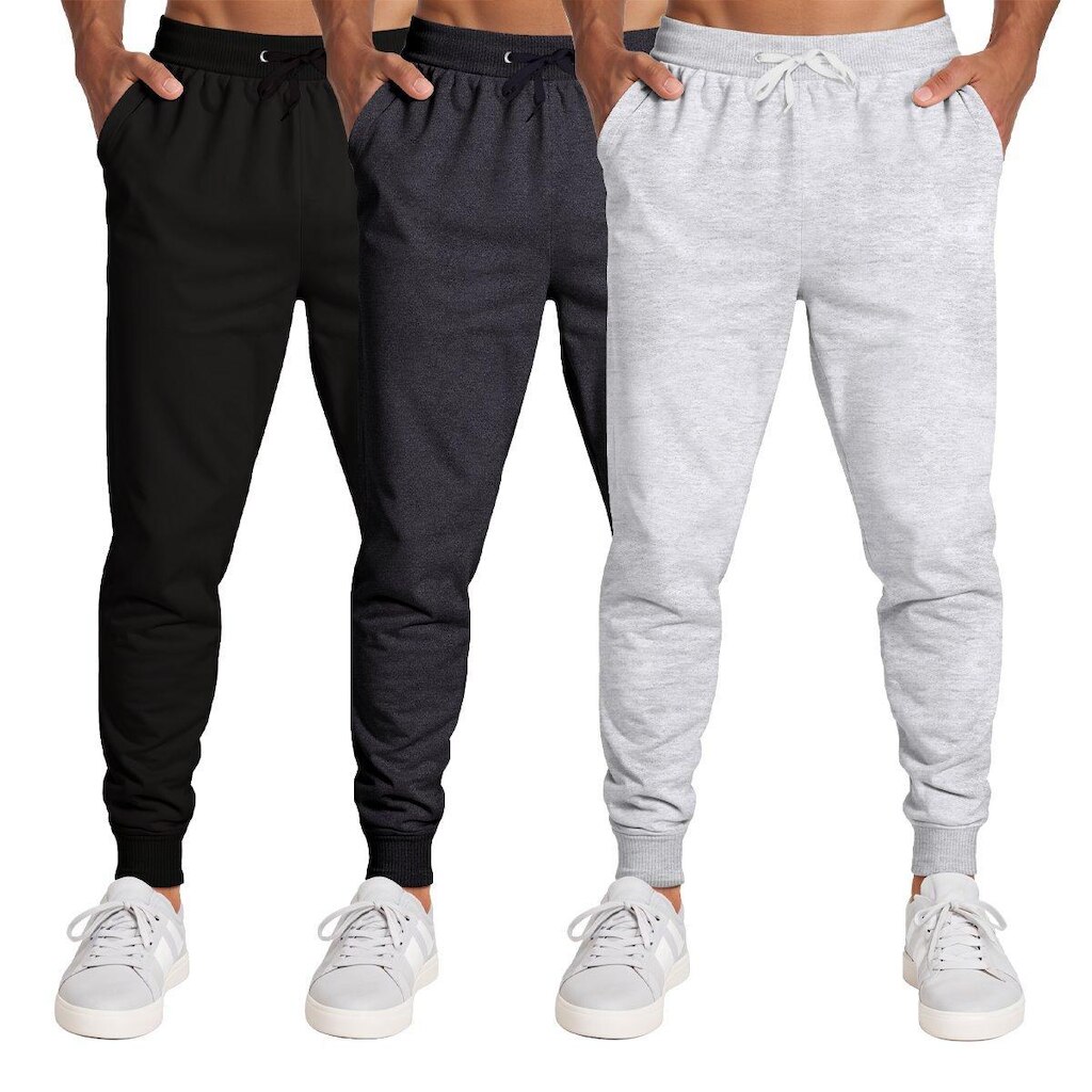 Calça Masculina Moletom Flanelada Slim Bolsos Algodão Kit 3