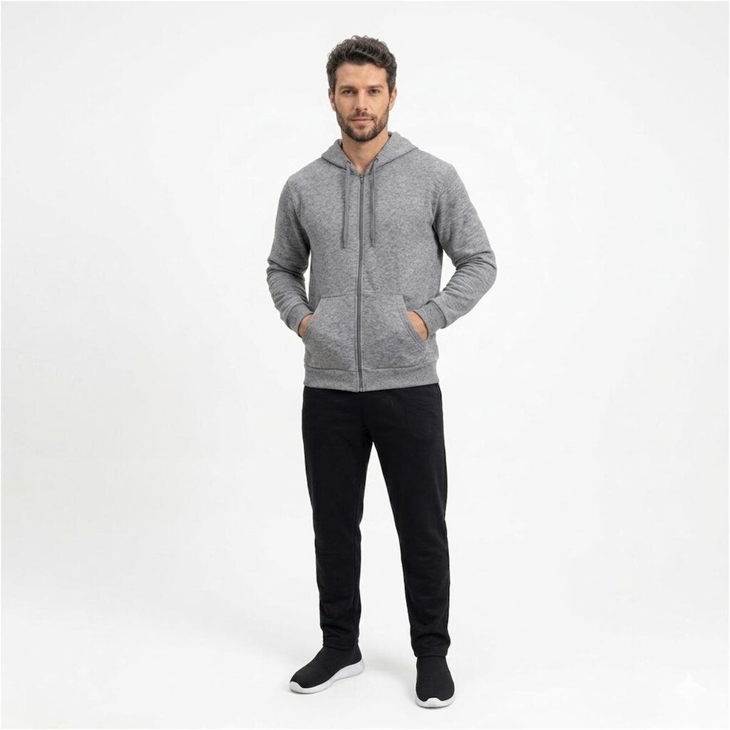 Calça Moletinho masculina esportiva 3 bolsos cós c/ elastico