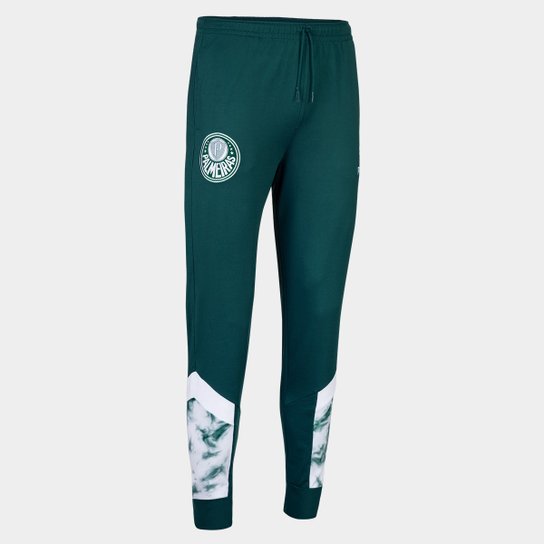 Calça Palmeiras Puma Iconic Masculina - Verde+Branco Menor preço em Calça Palmeiras Puma Iconic Masculina - Verde+Branco