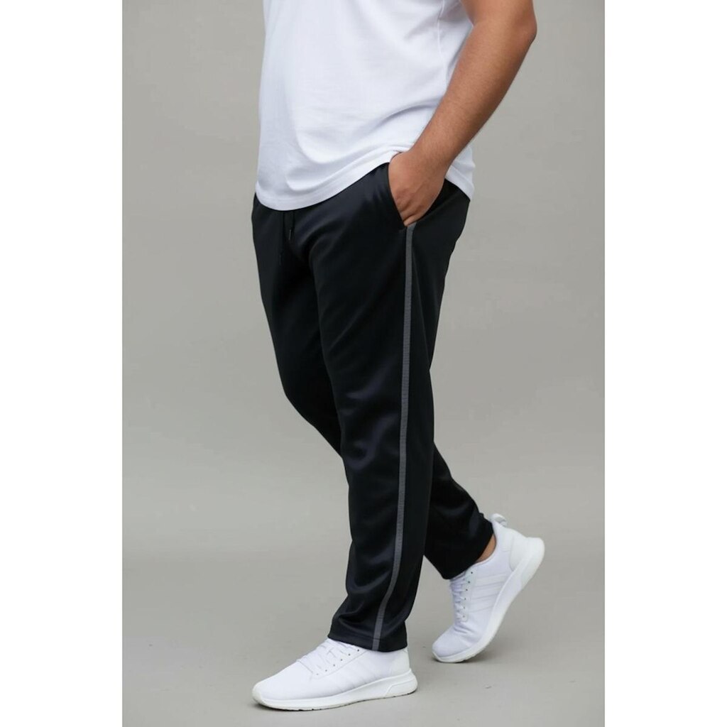 Calça Plus Size Helanca Faixa Lateral Casual Treino Academia