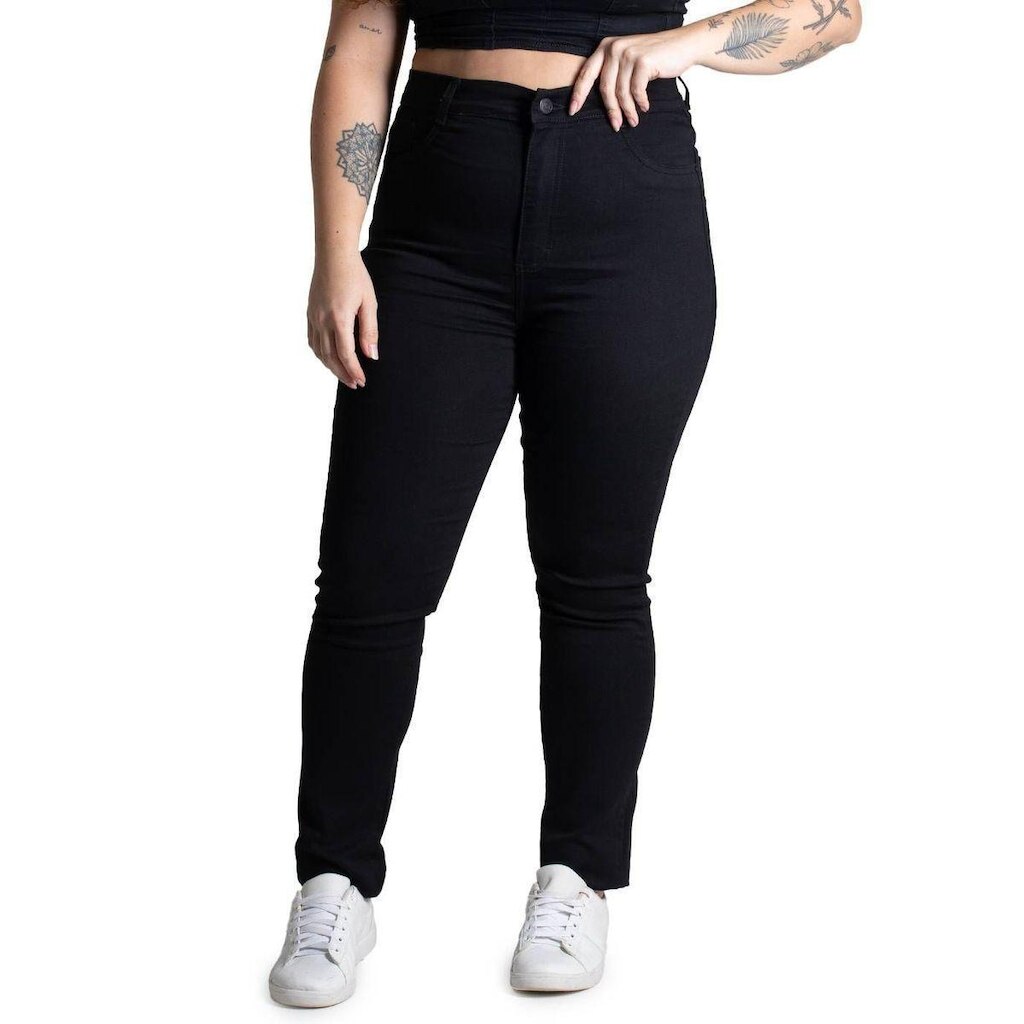 Calça Sarja Sawary Plus Size Cigarrete - 275124 - BLACK 54