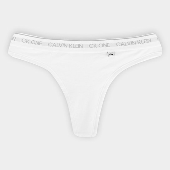Calcinha Fio Dental Calvin Klein CK One Basic - Branco