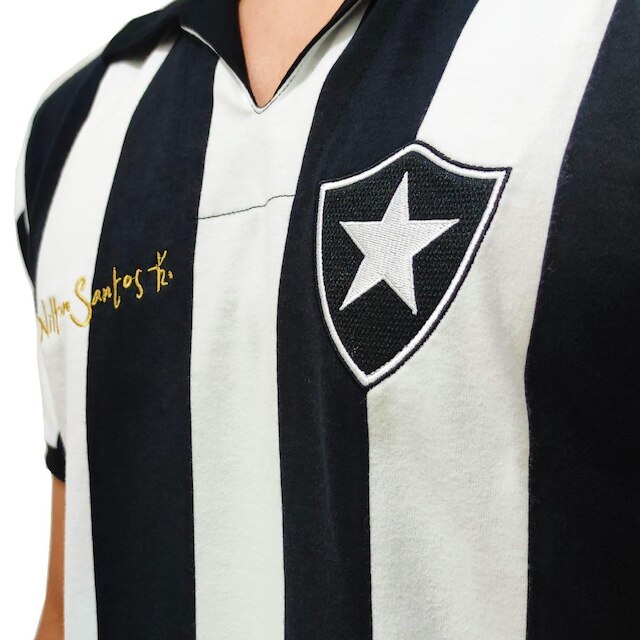 Camisa Botafogo Retro Nilton Santos 1962 Listrada - Masculino