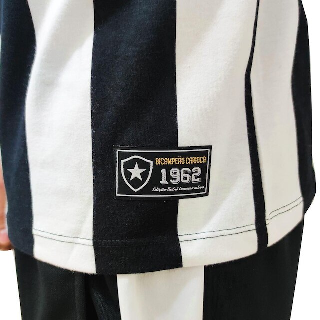 Camisa Botafogo Retro Nilton Santos 1962 Listrada - Masculino