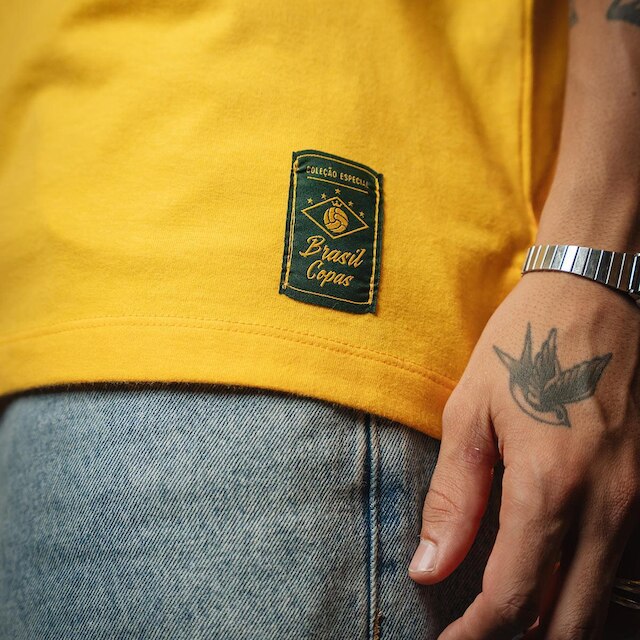Camisa Brasil Retrô 1962 Amarelo Masculina