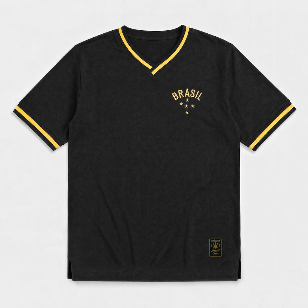 Camisa Brasil Retrô Preta Masculina