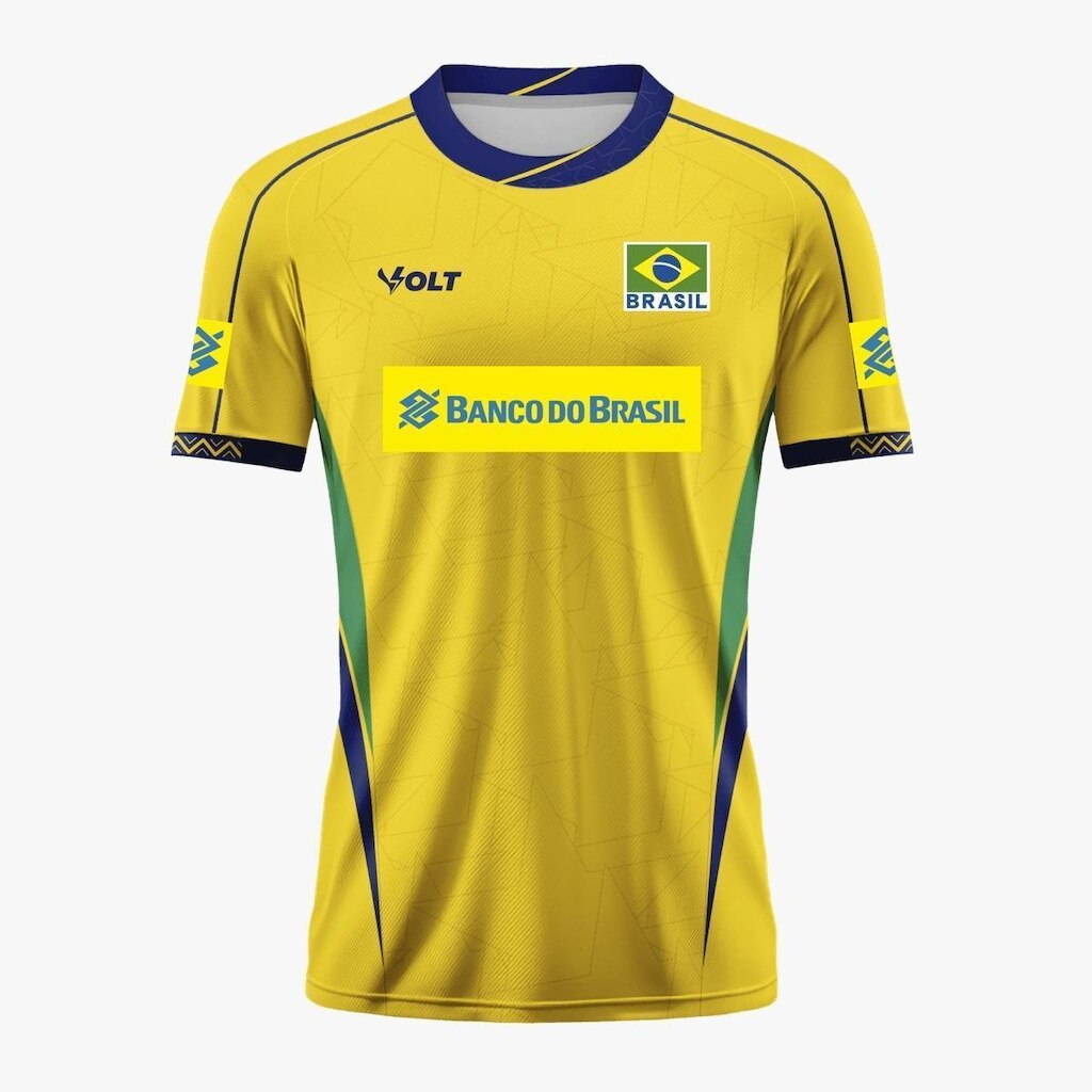 Camisa Brasil Vôlei Volt 2025 Jogo 1 Amarela - Masculino