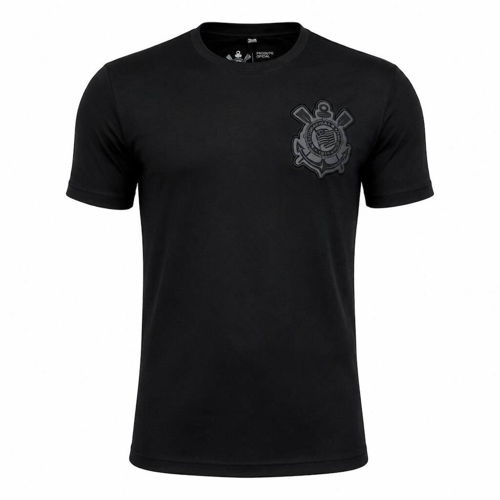 Camisa Corinthians All Black Algodão Masculina